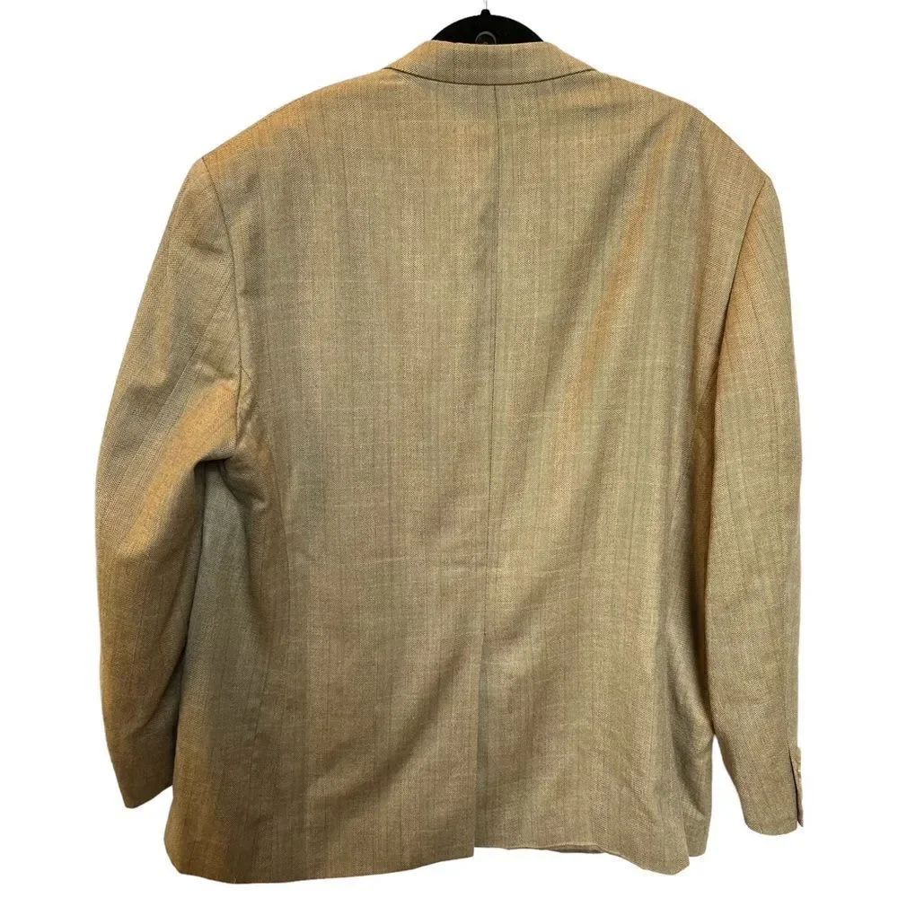Lauren by Ralph Lauren Men's Sport Coat Camel w/lt blue pinstripe Size 48R